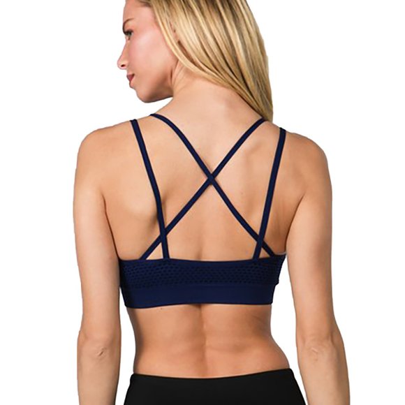 Mesh sports bra with criss cross strappy back - Picture 2 of 3